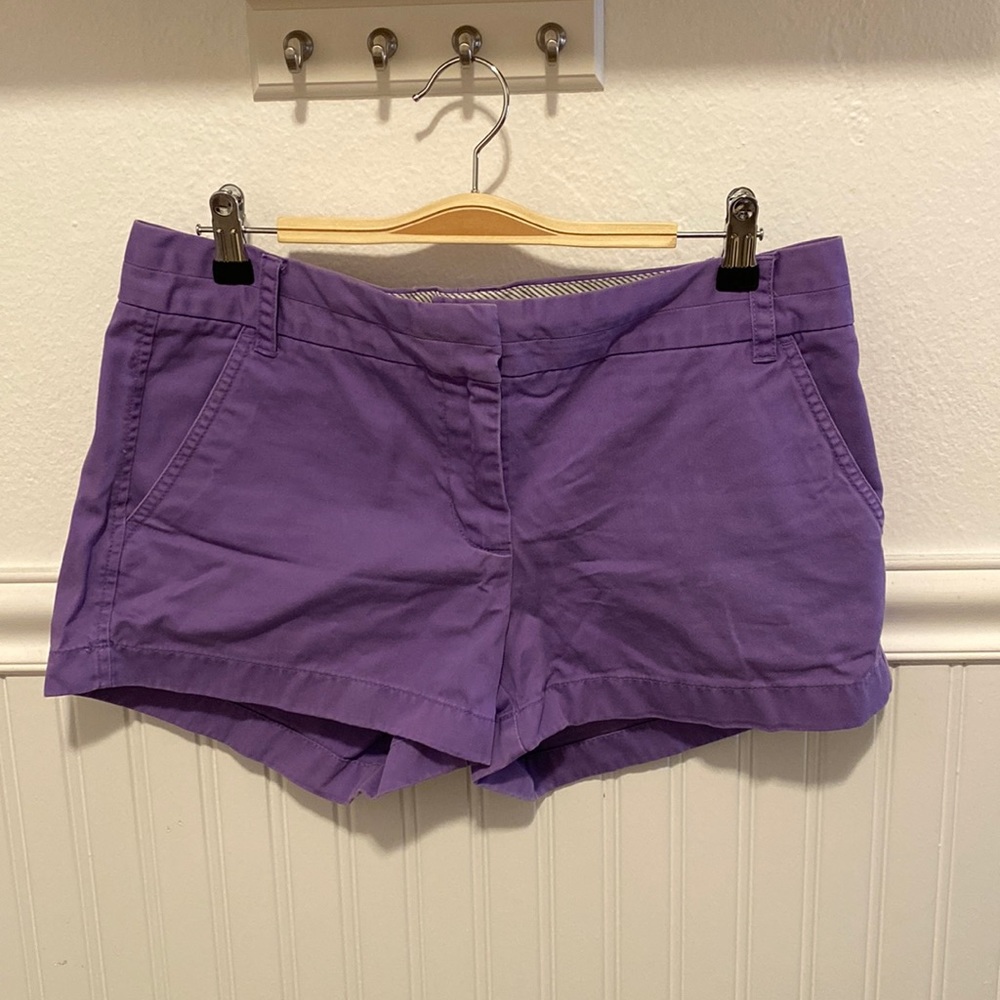 J. Crew 3” chino shorts, size 8 purple